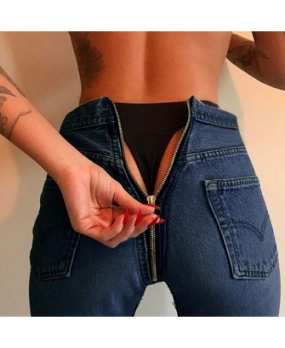 Y2k Sexy Women's High Waist Jeans Back Zipper Skinny All-match Fashion Streetwear Casual Denim Woman Pants Pencil Trousers $4...