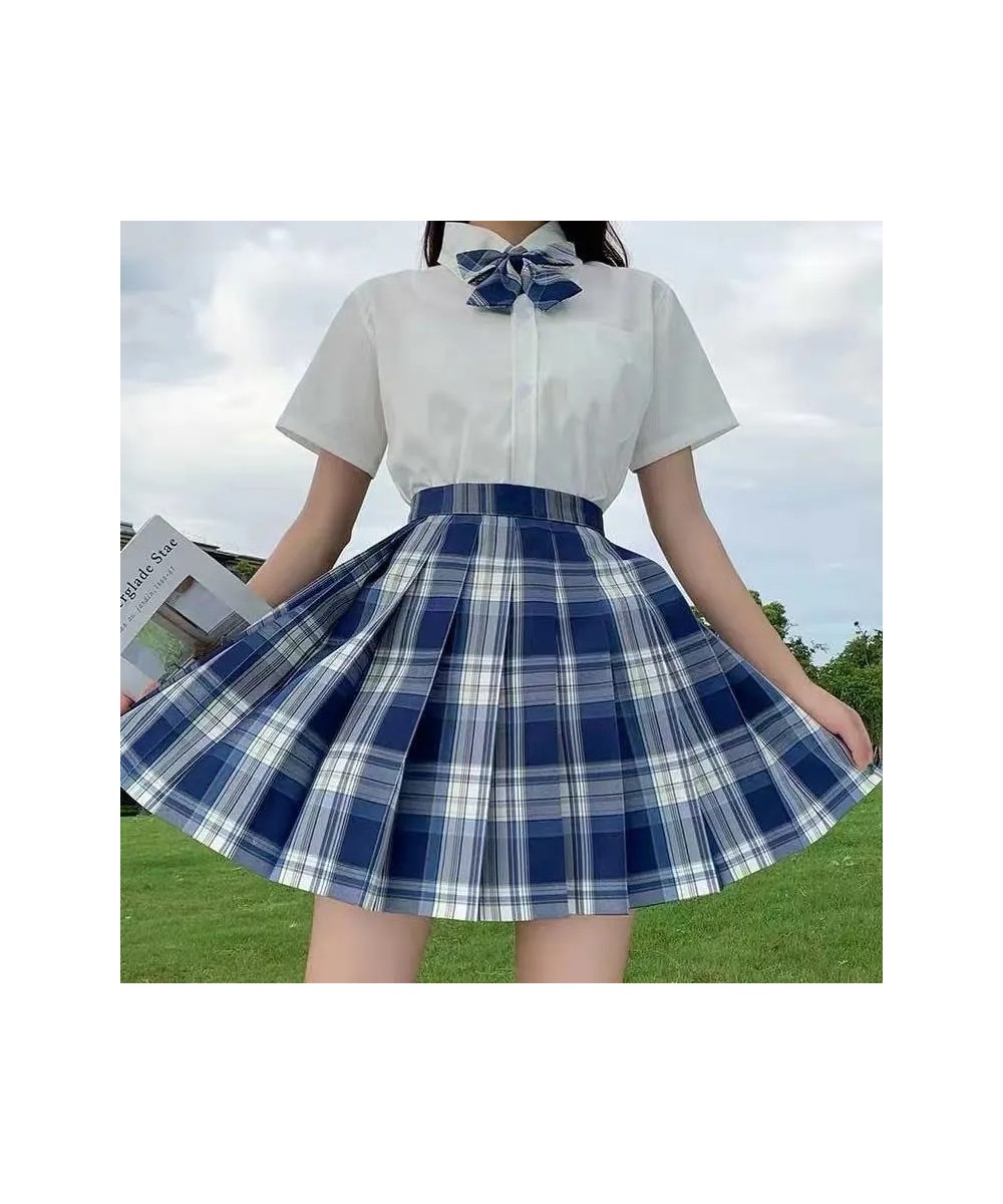 Summer JK Women Plaid Skirts Harajuku Cosplay High Waisted Kawaii Dance Ladies Sweet Plaid Mini Pleated Skirts Women Y2k $38....