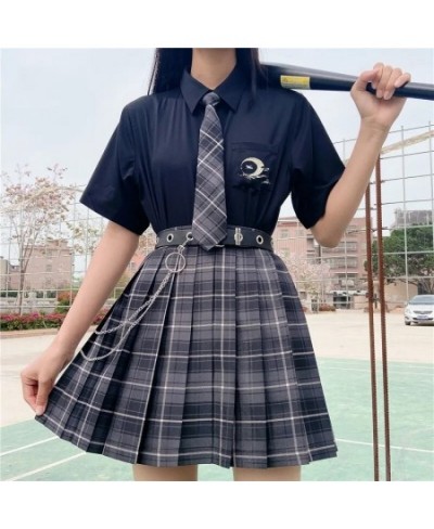 Summer JK Women Plaid Skirts Harajuku Cosplay High Waisted Kawaii Dance Ladies Sweet Plaid Mini Pleated Skirts Women Y2k $38....