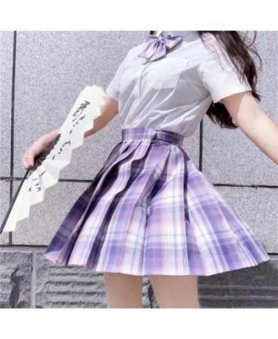 Summer JK Women Plaid Skirts Harajuku Cosplay High Waisted Kawaii Dance Ladies Sweet Plaid Mini Pleated Skirts Women Y2k $38....