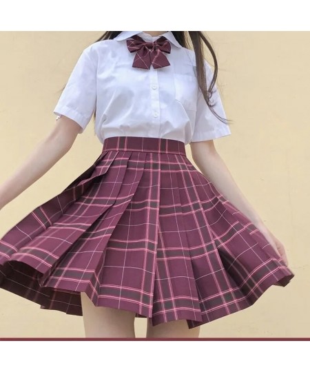 Summer JK Women Plaid Skirts Harajuku Cosplay High Waisted Kawaii Dance Ladies Sweet Plaid Mini Pleated Skirts Women Y2k $38....