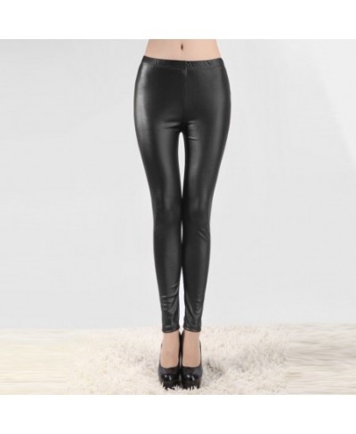 Sexy Leather Legging Fashion Women Solid Casual Trousers Sexy Leather Tight Leggings Pants Leggings Female Slim Лосины $18.26...