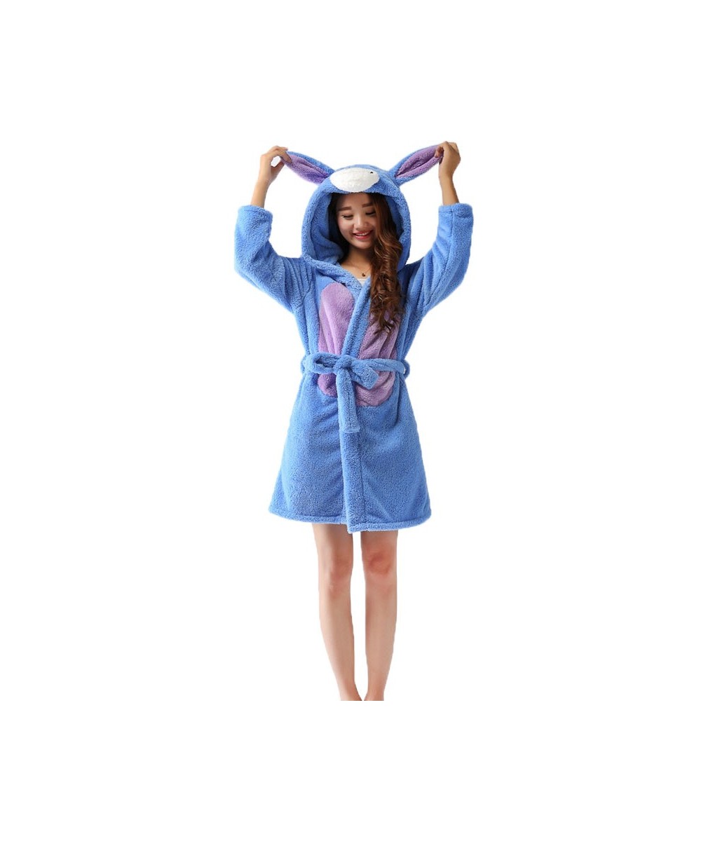 Adult Women Bathrobe Cartoon long gown Hooded Bath Robe szlafrok Animal Warm Dressing gown Soft Women's Sleepwears Robes $59....