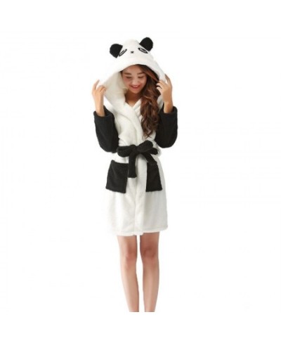 Adult Women Bathrobe Cartoon long gown Hooded Bath Robe szlafrok Animal Warm Dressing gown Soft Women's Sleepwears Robes $59....