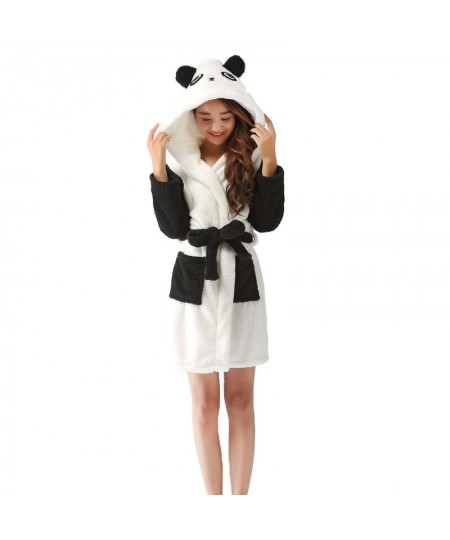 Adult Women Bathrobe Cartoon long gown Hooded Bath Robe szlafrok Animal Warm Dressing gown Soft Women's Sleepwears Robes $59....