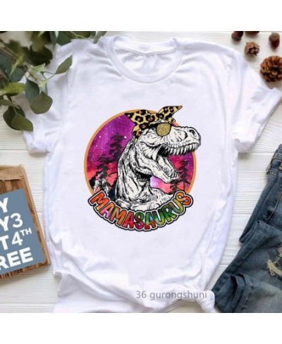 Watercolor Leopard Mamasaurus Graphic Print Women'S Tshirts Funny Jurassic Dinosaur T-Shirt Female Mother'S Day Gift T Shirt ...