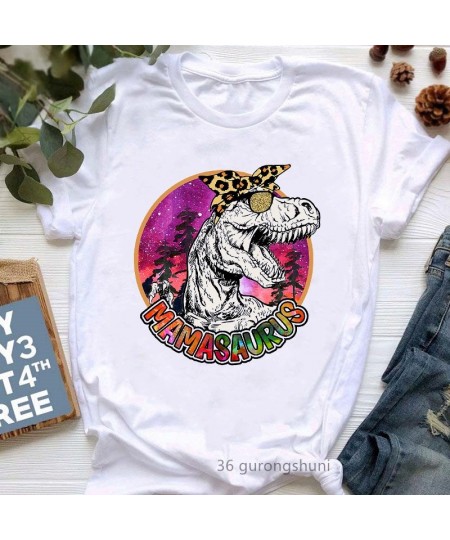 Watercolor Leopard Mamasaurus Graphic Print Women'S Tshirts Funny Jurassic Dinosaur T-Shirt Female Mother'S Day Gift T Shirt ...