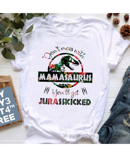 Watercolor Leopard Mamasaurus Graphic Print Women'S Tshirts Funny Jurassic Dinosaur T-Shirt Female Mother'S Day Gift T Shirt ...