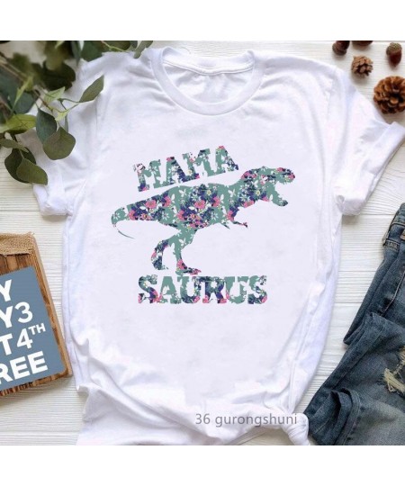 Watercolor Leopard Mamasaurus Graphic Print Women'S Tshirts Funny Jurassic Dinosaur T-Shirt Female Mother'S Day Gift T Shirt ...