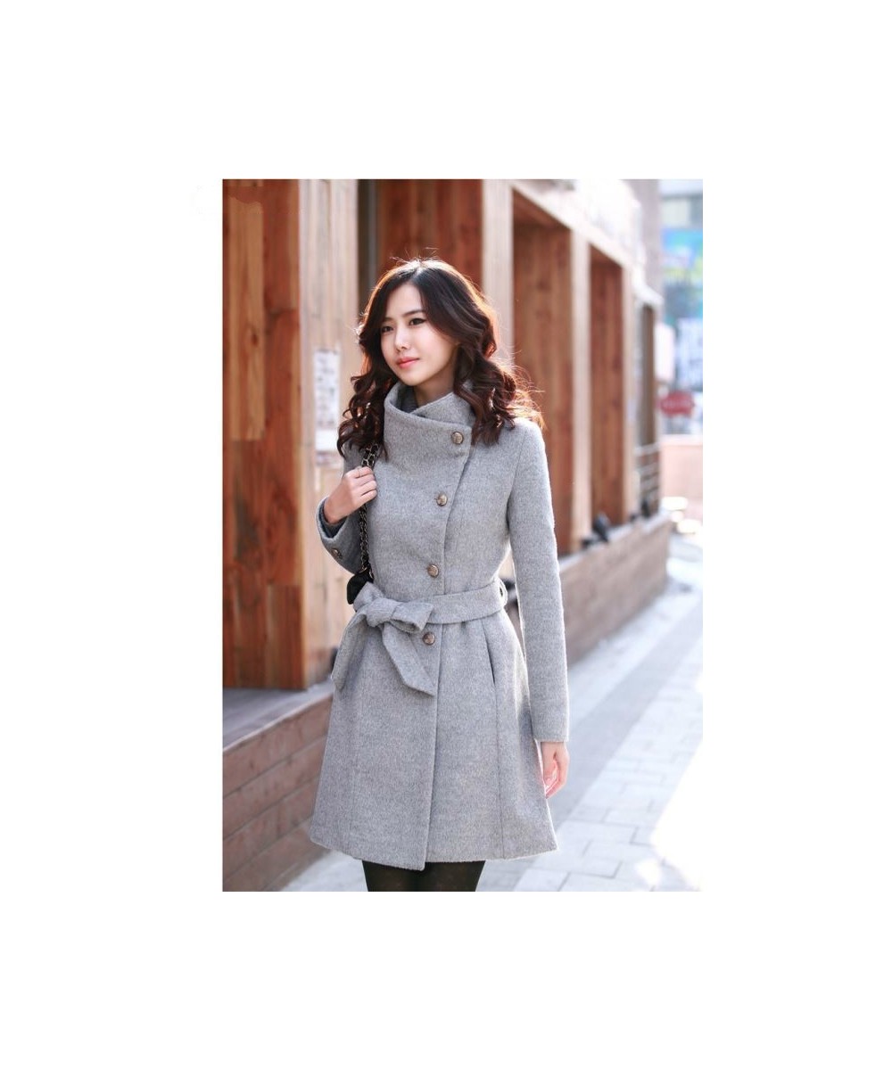 New Fashion Lapel Wool Coat Ladies Autumn Winter Manteau Femme Women 2022 Overcoat Cotton Mixing High Quality Long Slim Coats...