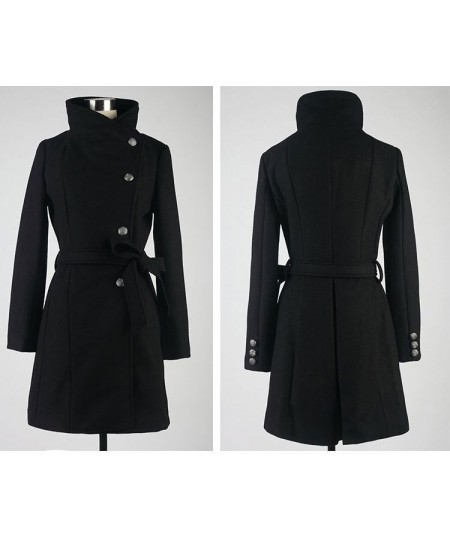 New Fashion Lapel Wool Coat Ladies Autumn Winter Manteau Femme Women 2022 Overcoat Cotton Mixing High Quality Long Slim Coats...