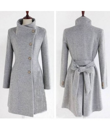 New Fashion Lapel Wool Coat Ladies Autumn Winter Manteau Femme Women 2022 Overcoat Cotton Mixing High Quality Long Slim Coats...