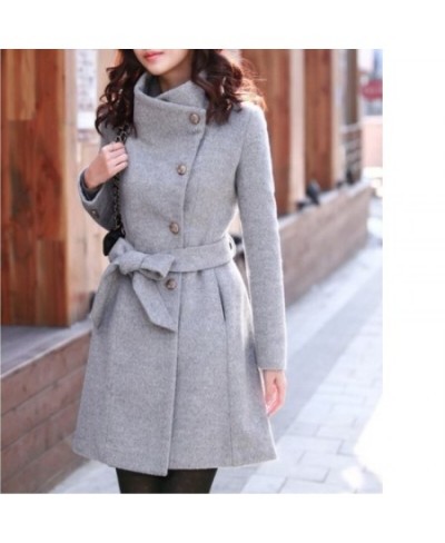 New Fashion Lapel Wool Coat Ladies Autumn Winter Manteau Femme Women 2022 Overcoat Cotton Mixing High Quality Long Slim Coats...