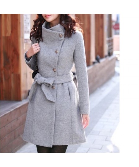 New Fashion Lapel Wool Coat Ladies Autumn Winter Manteau Femme Women 2022 Overcoat Cotton Mixing High Quality Long Slim Coats...