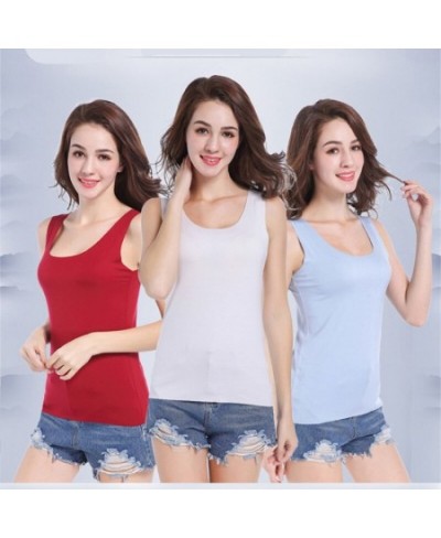 Sleeveless Soft Tank Top Women Summer Seamless Cutting Tanks Round Neck Sexy Slim Tops White Pink Lady Casual Tees Base Tees ...