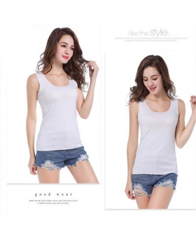 Sleeveless Soft Tank Top Women Summer Seamless Cutting Tanks Round Neck Sexy Slim Tops White Pink Lady Casual Tees Base Tees ...