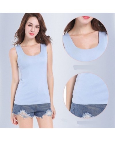 Sleeveless Soft Tank Top Women Summer Seamless Cutting Tanks Round Neck Sexy Slim Tops White Pink Lady Casual Tees Base Tees ...