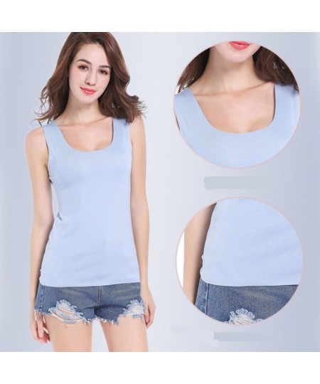 Sleeveless Soft Tank Top Women Summer Seamless Cutting Tanks Round Neck Sexy Slim Tops White Pink Lady Casual Tees Base Tees ...