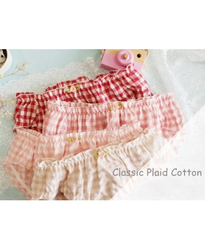 2023 New 2nd Shiping Free Lovely Cute Lolita Kawaii Plaid Check Cotton Underwear Brief Lingerie Knickers Panties WP667 $14.52...