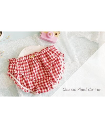 2023 New 2nd Shiping Free Lovely Cute Lolita Kawaii Plaid Check Cotton Underwear Brief Lingerie Knickers Panties WP667 $14.52...