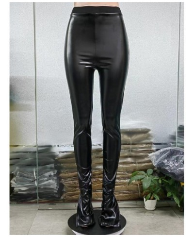 Fashion 2023 Spring Outfits y2k Clothes Streetwear Pu Leather Pants For Women Black Casual Trousers Bodycon High Waist Pants ...