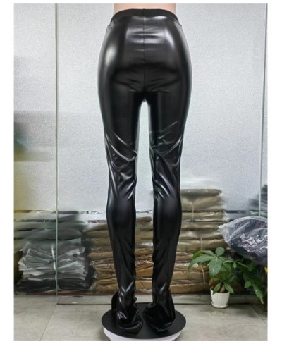 Fashion 2023 Spring Outfits y2k Clothes Streetwear Pu Leather Pants For Women Black Casual Trousers Bodycon High Waist Pants ...