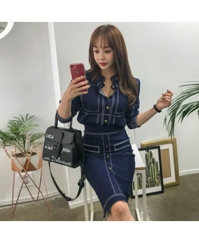 Fashion Women's Clothes Korean Knitted Coat Jacket Warm Comfortable Soft Slim + High Waist Skirt 2 Pieces set Suit $58.76 - S...