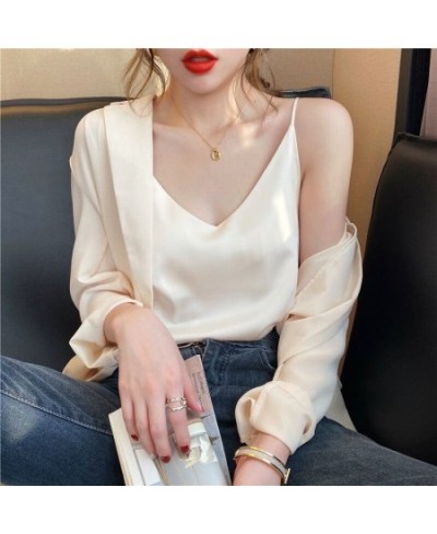 M-XL Spaghetti Strap Top Women Halter V Neck Basic White Cami Sleeveless Satin Silk Tank Tops Women'S Summer Camisole Fashion...