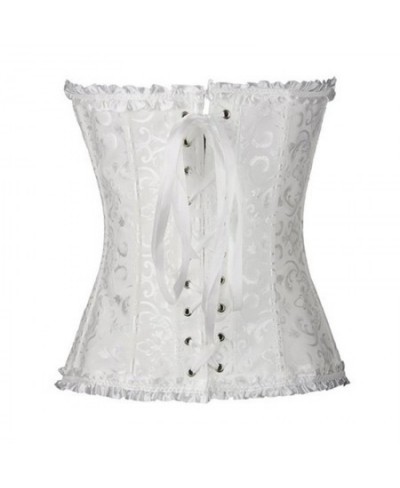 Corset Sexy Women's Plus Size Corsets and Bustiers Overbust Floral Gothic Brocade Corselet Clothing Top White Black $32.02 - ...