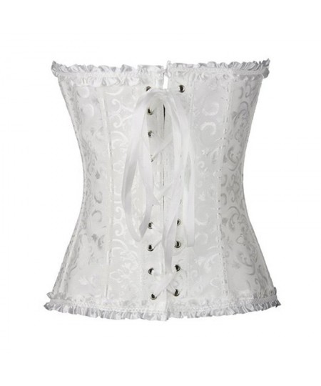 Corset Sexy Women's Plus Size Corsets and Bustiers Overbust Floral Gothic Brocade Corselet Clothing Top White Black $32.02 - ...