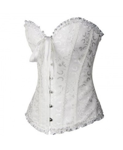 Corset Sexy Women's Plus Size Corsets and Bustiers Overbust Floral Gothic Brocade Corselet Clothing Top White Black $32.02 - ...