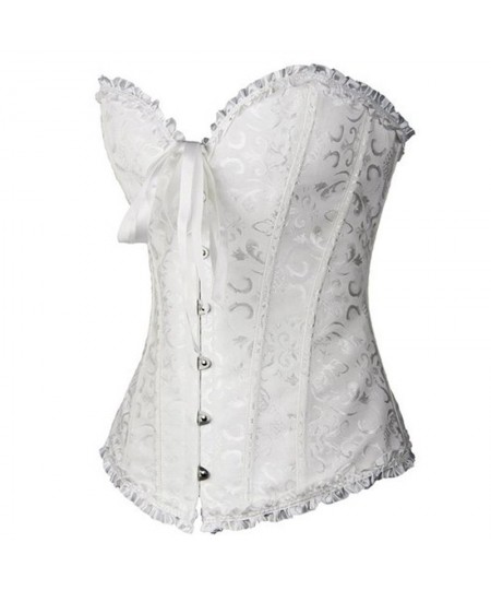 Corset Sexy Women's Plus Size Corsets and Bustiers Overbust Floral Gothic Brocade Corselet Clothing Top White Black $32.02 - ...