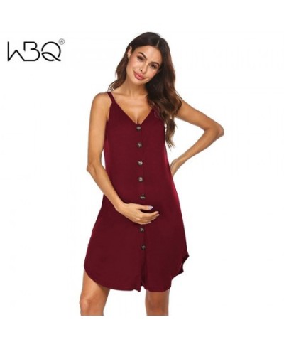 Pregnancy Dress Nightgown Breastfeeding Sleepwear Sleeveless Nightdress Women's Maternity Dress Pajama Dress Maxi Clothes $30...