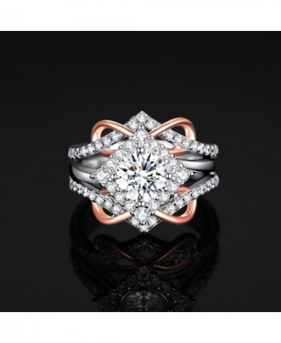 2 Pcs 925 Sterling Silver Rose Gold Wedding Engagement Ring for Woman 1.3ct AAAAA CZ Simulated Diamond Bridal Sets $53.01 - S...