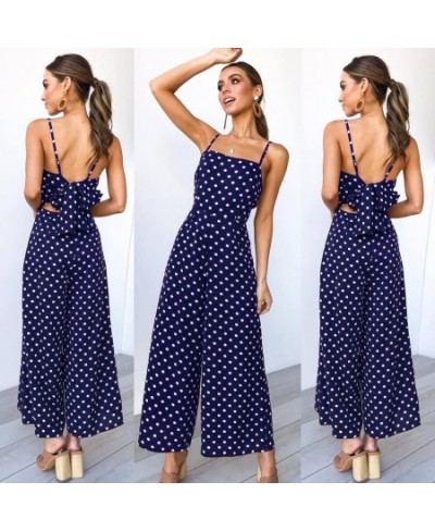 Bow Tie Wide Leg Women Jumpsuits Sexy Backless Bodysuits Bohemain Rompers Playsuit 2023 Female Polka Dot Beach Wear $33.50 - ...