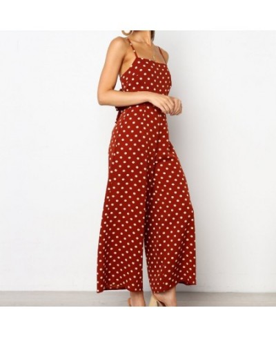 Bow Tie Wide Leg Women Jumpsuits Sexy Backless Bodysuits Bohemain Rompers Playsuit 2023 Female Polka Dot Beach Wear $33.50 - ...