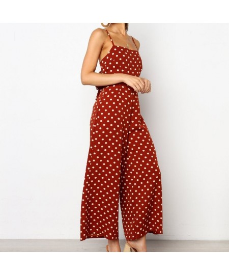 Bow Tie Wide Leg Women Jumpsuits Sexy Backless Bodysuits Bohemain Rompers Playsuit 2023 Female Polka Dot Beach Wear $33.50 - ...