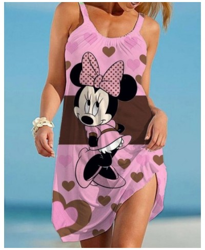 summer Minnie Mickey Mouse Dress Women O Neck sleeveless Casual Beach Sundress Transparent Female Plus Size vestidos 2022 $21...