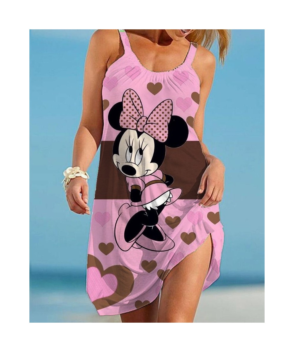 summer Minnie Mickey Mouse Dress Women O Neck sleeveless Casual Beach Sundress Transparent Female Plus Size vestidos 2022 $21...