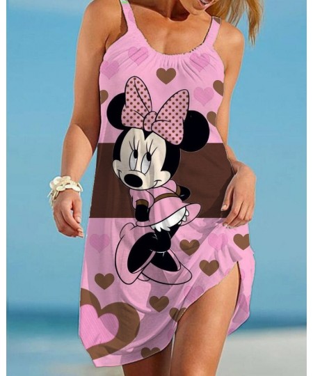 summer Minnie Mickey Mouse Dress Women O Neck sleeveless Casual Beach Sundress Transparent Female Plus Size vestidos 2022 $21...