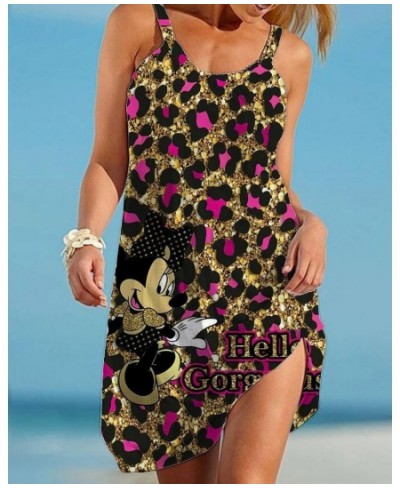 summer Minnie Mickey Mouse Dress Women O Neck sleeveless Casual Beach Sundress Transparent Female Plus Size vestidos 2022 $21...