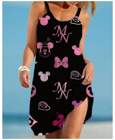 summer Minnie Mickey Mouse Dress Women O Neck sleeveless Casual Beach Sundress Transparent Female Plus Size vestidos 2022 $21...