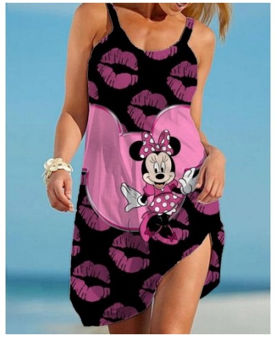 summer Minnie Mickey Mouse Dress Women O Neck sleeveless Casual Beach Sundress Transparent Female Plus Size vestidos 2022 $21...