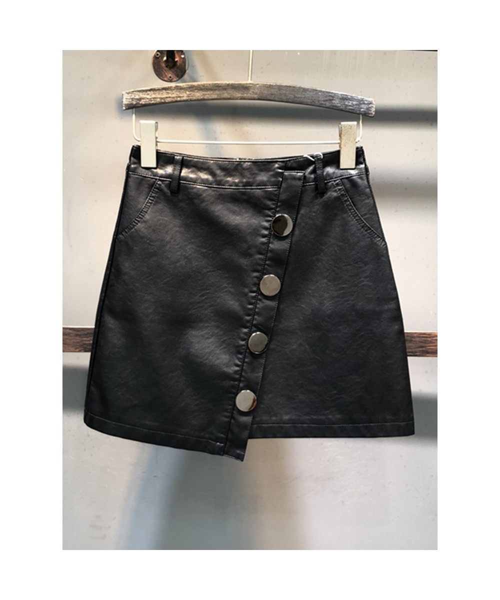 High Street Irregular Pu Leather Skirt Women's Fashion Solid Color Loose A-line Wrap Hip Skirts 2023 Spring New 11XX0947 $50....