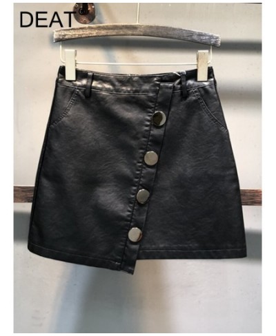 High Street Irregular Pu Leather Skirt Women's Fashion Solid Color Loose A-line Wrap Hip Skirts 2023 Spring New 11XX0947 $50....