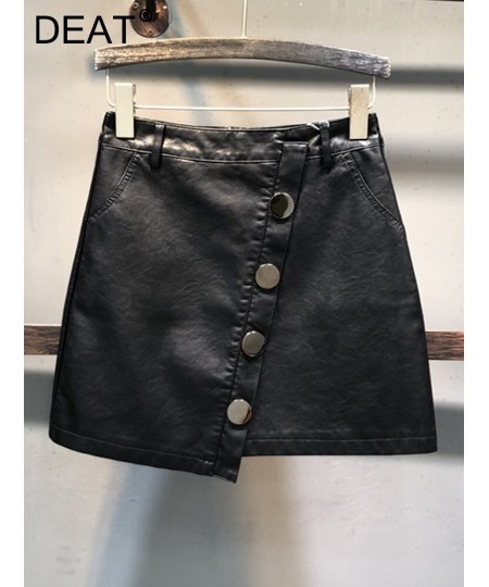 High Street Irregular Pu Leather Skirt Women's Fashion Solid Color Loose A-line Wrap Hip Skirts 2023 Spring New 11XX0947 $50....