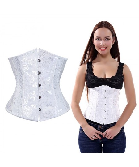 Corset Floral Push Up Boned Bustier For Women Gorset Plus Size Sexy Corset For Women Elastic Boned Waist Slimming Gothic $22....