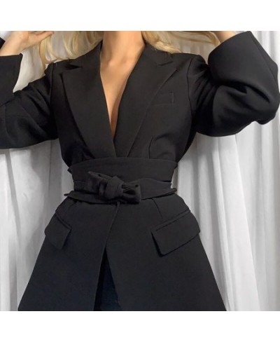 Office Ladies Blazer Dress Women Suits with Belt Outerwear Women's Jackets 2022 Long Sleeve Elegant White Black Jacket Female...