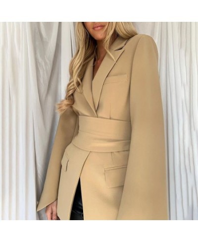 Office Ladies Blazer Dress Women Suits with Belt Outerwear Women's Jackets 2022 Long Sleeve Elegant White Black Jacket Female...