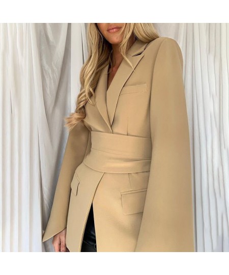 Office Ladies Blazer Dress Women Suits with Belt Outerwear Women's Jackets 2022 Long Sleeve Elegant White Black Jacket Female...